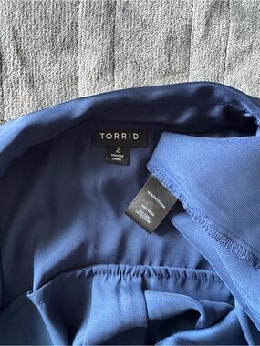 Torrid Navy Blue Satin-look Blouse